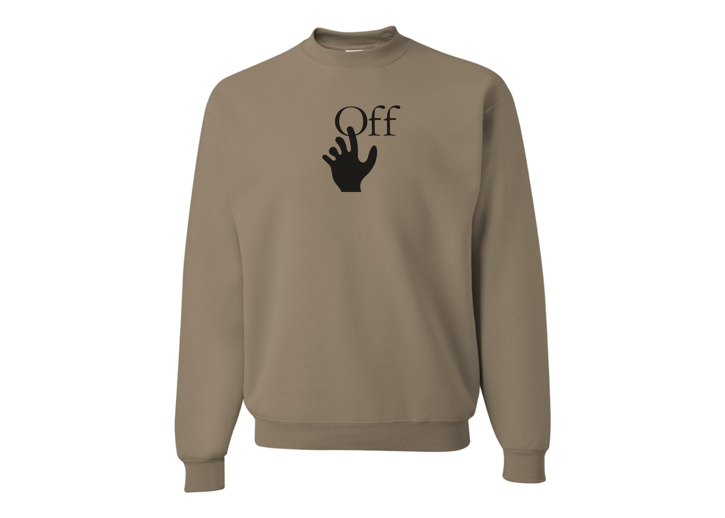 Men's Off-White Hand JERZEES NuBlend Crewneck Sweatshirt
