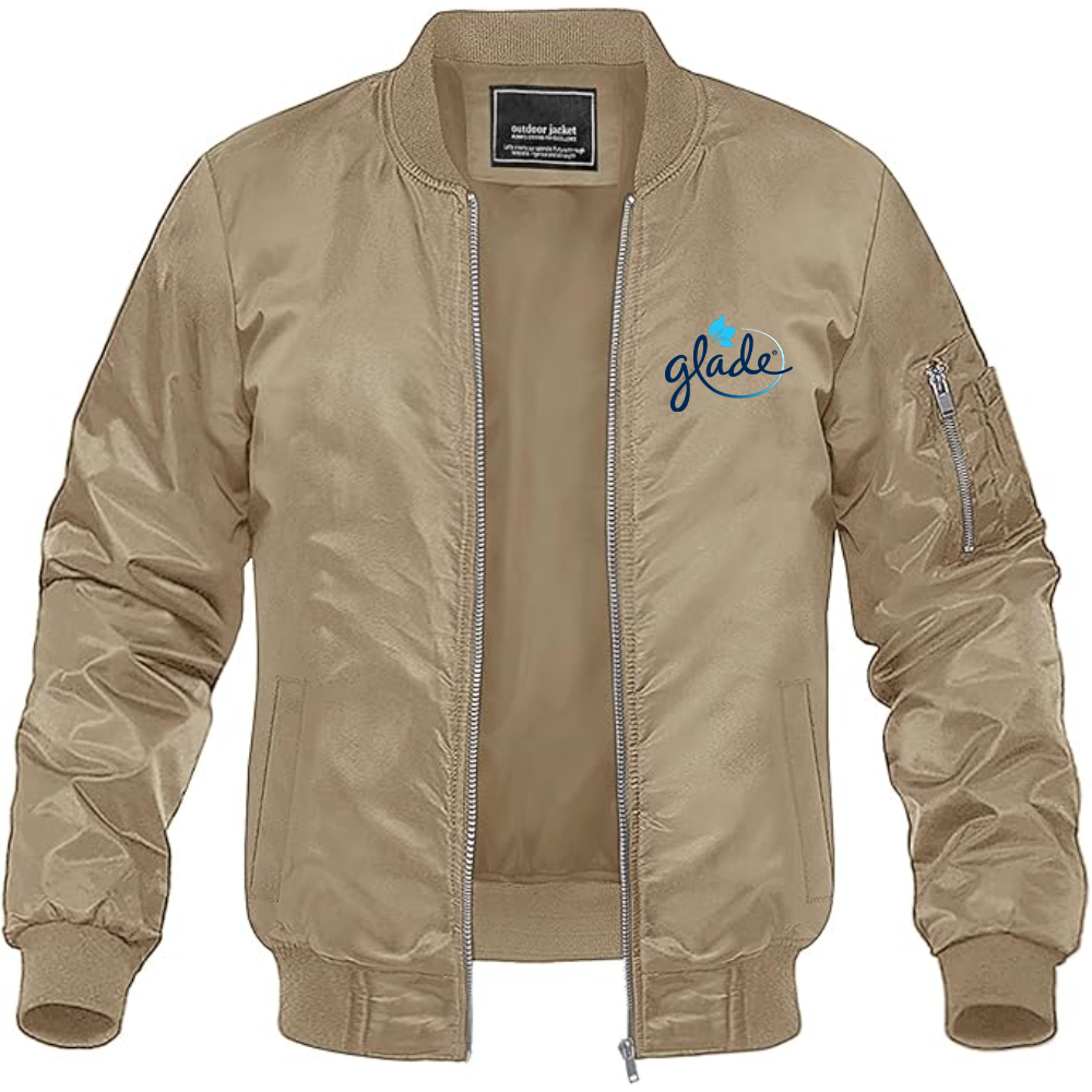 Men's Glade Logo Lightweight Bomber Jacket Windbreaker Softshell Varsity Jacket Coat