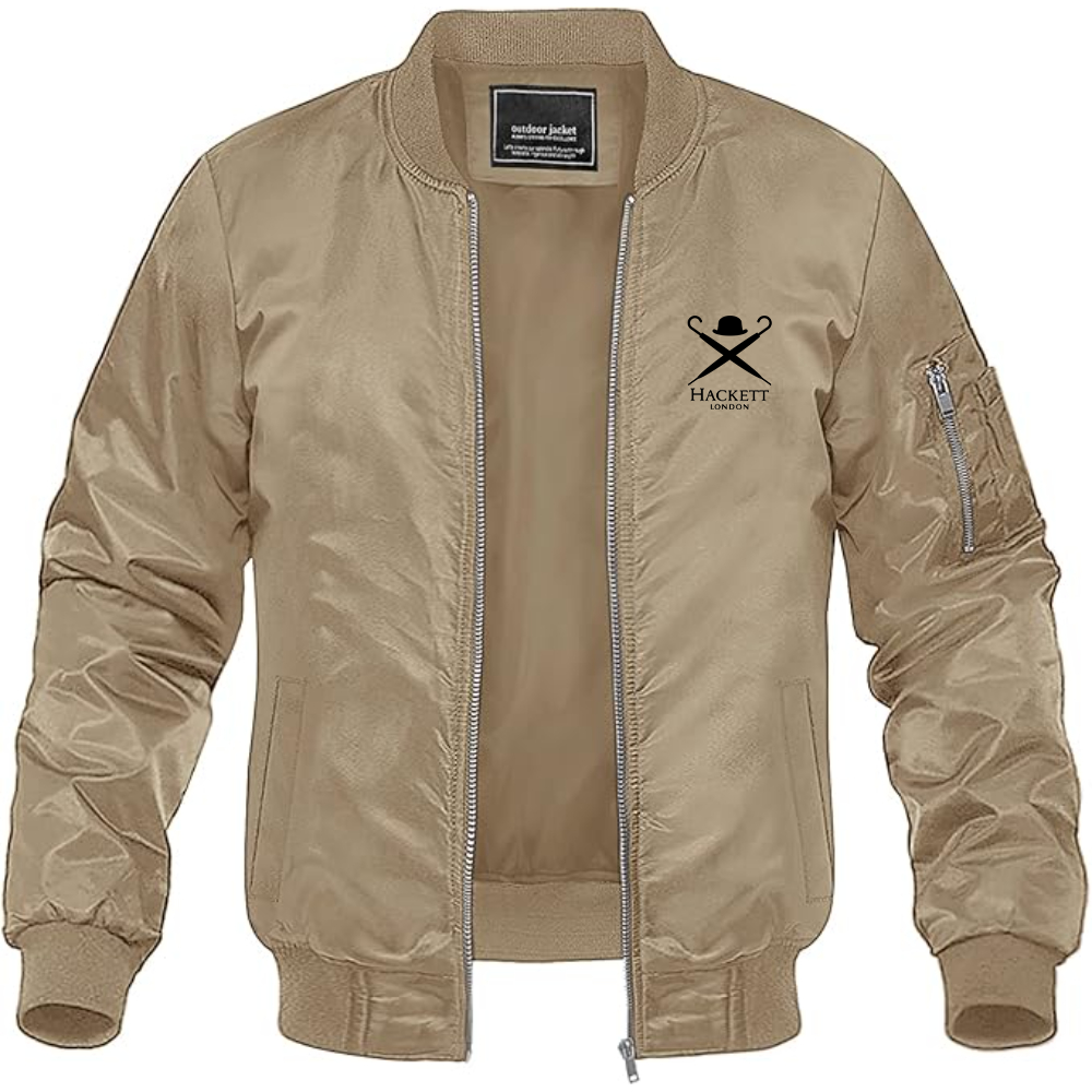 Men's Hackett London Logo Lightweight Bomber Jacket Windbreaker Softshell Varsity Jacket Coat