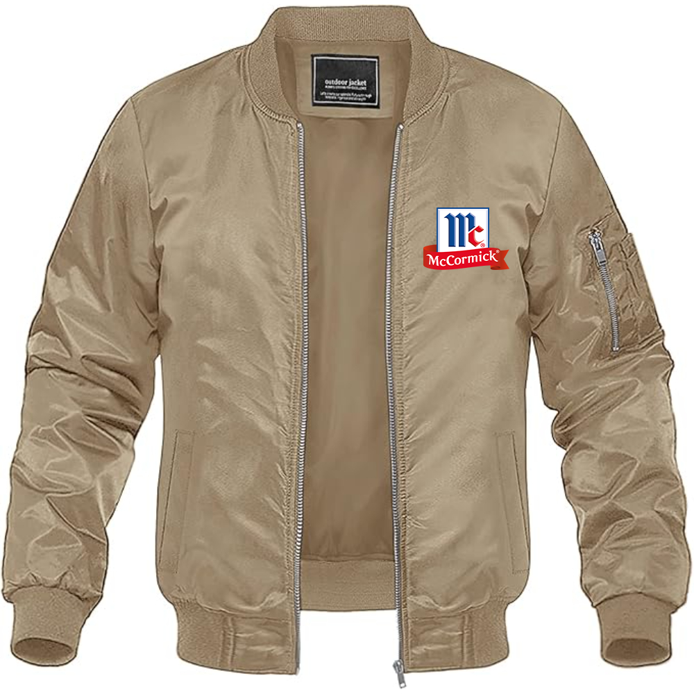 Men's McCormick Logo Lightweight Bomber Jacket Windbreaker Softshell Varsity Jacket Coat