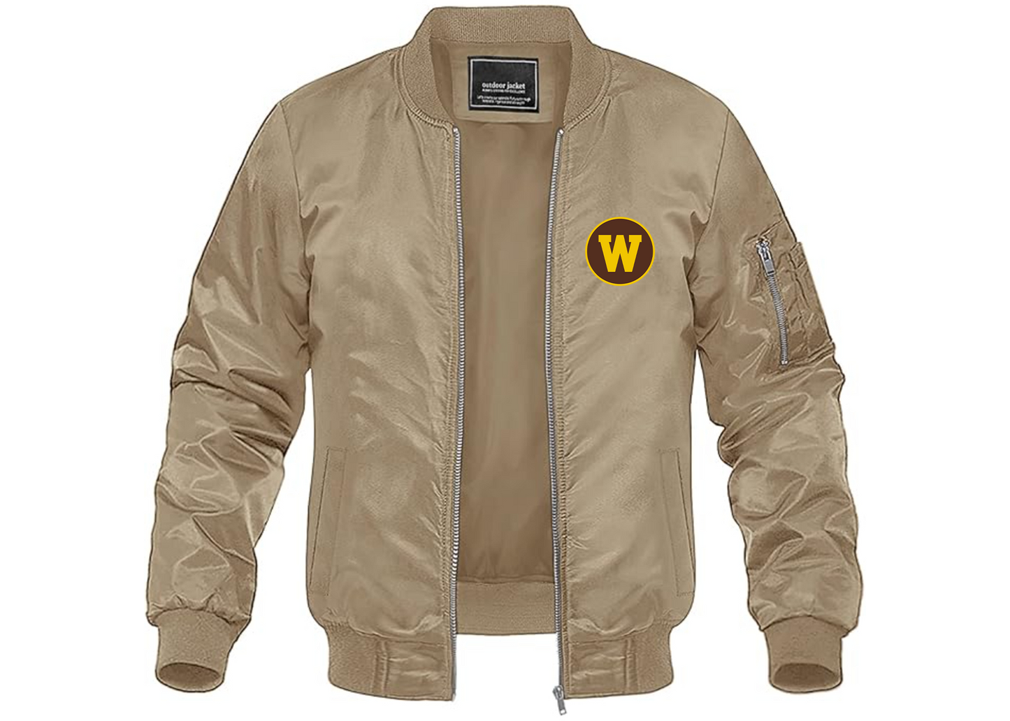 Men's Western Michigan Broncos Lightweight Bomber Jacket Windbreaker Softshell Varsity Jacket Coat