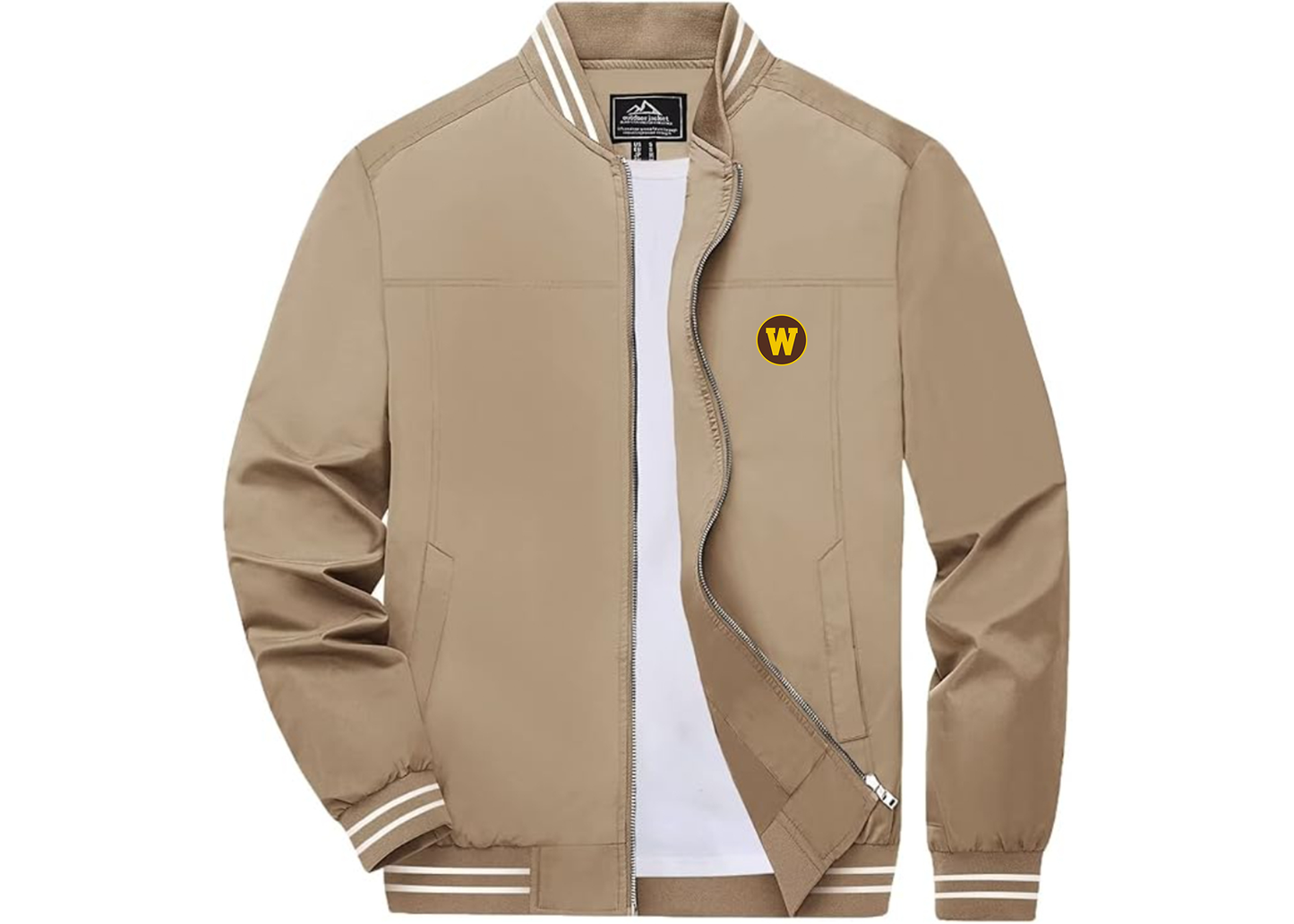 Men's Western Michigan Broncos Lightweight Zip-Up Ribbed Collar and Cuffs Bomber Jacket
