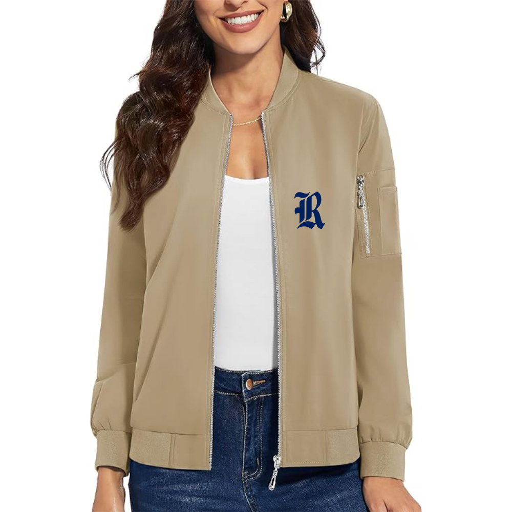 Women's Rice Owls Logo  Premium Bomber Jacket with Polished Detailing and Functional Sleeve Pocket Modern Luxury Outerwear