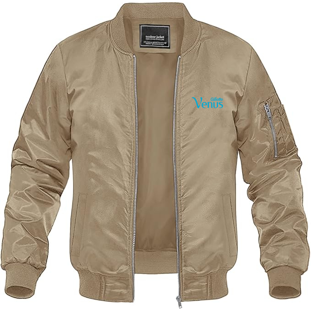 Men's Gillette Venus Logo Lightweight Bomber Jacket Windbreaker Softshell Varsity Jacket Coat