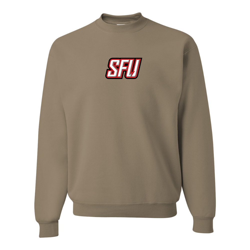 Men's Saint Francis Red Flash Logo JERZEES NuBlend Crewneck Sweatshirt