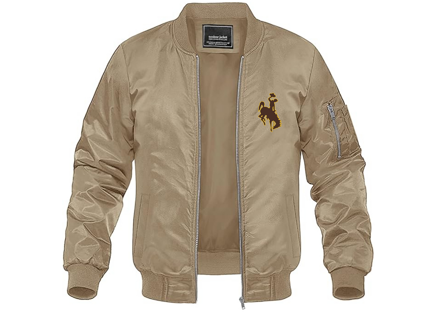Men's Wyoming Cowboys Lightweight Bomber Jacket Windbreaker Softshell Varsity Jacket Coat