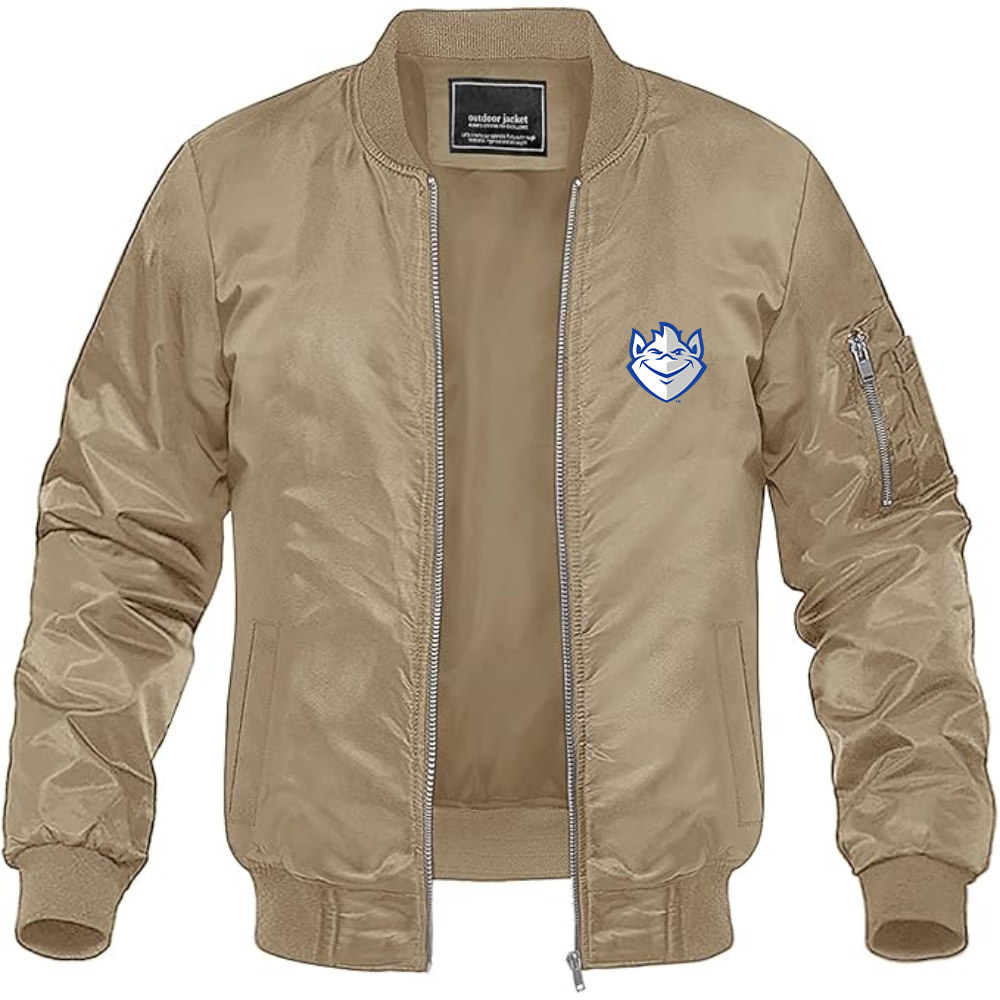 Men's Saint Louis Billikens Logo Lightweight Bomber Jacket Windbreaker Softshell Varsity Jacket Coat