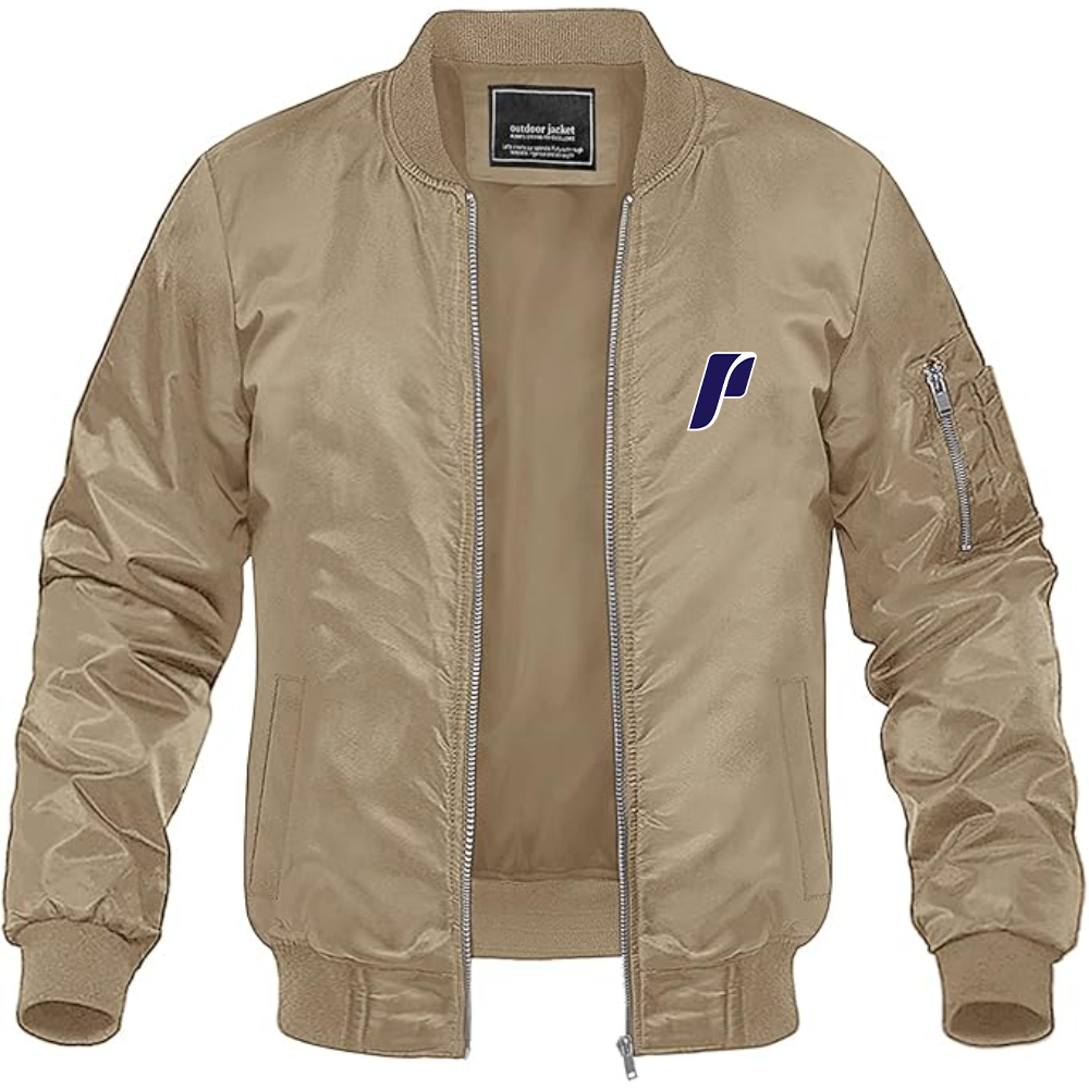 Men's Portland Pilots Logo Lightweight Bomber Jacket Windbreaker Softshell Varsity Jacket Coat