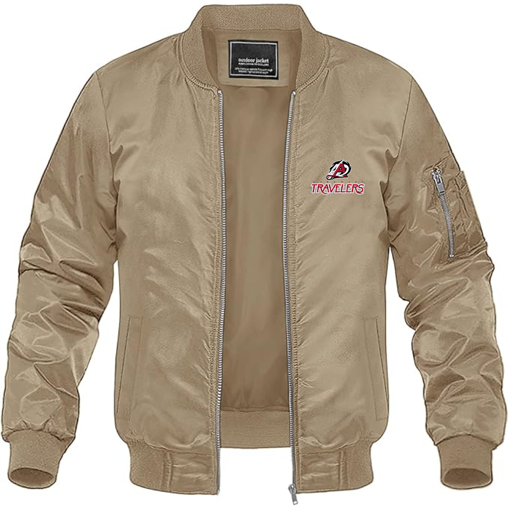 Men's Arkansas Travelers Logo Lightweight Bomber Jacket Windbreaker Softshell Varsity Jacket Coat