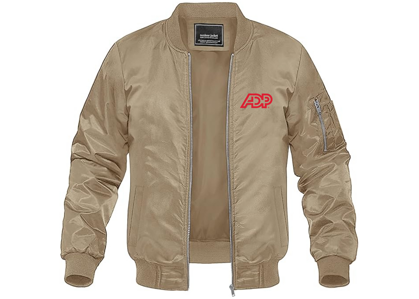 Men's ADP Logo Lightweight Bomber Jacket Windbreaker Softshell Varsity Jacket Coat