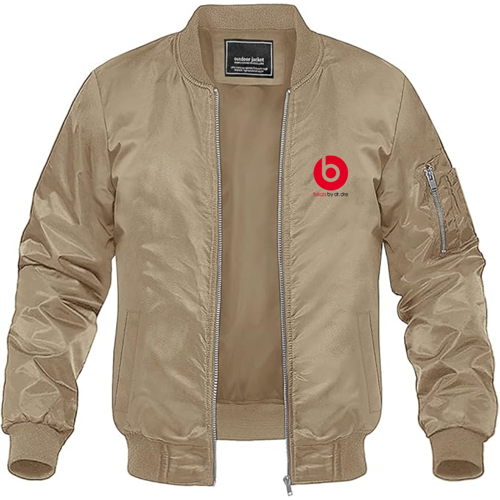 Men's Beats-by Dre Logo Lightweight Bomber Jacket Windbreaker Softshell Varsity Jacket Coat