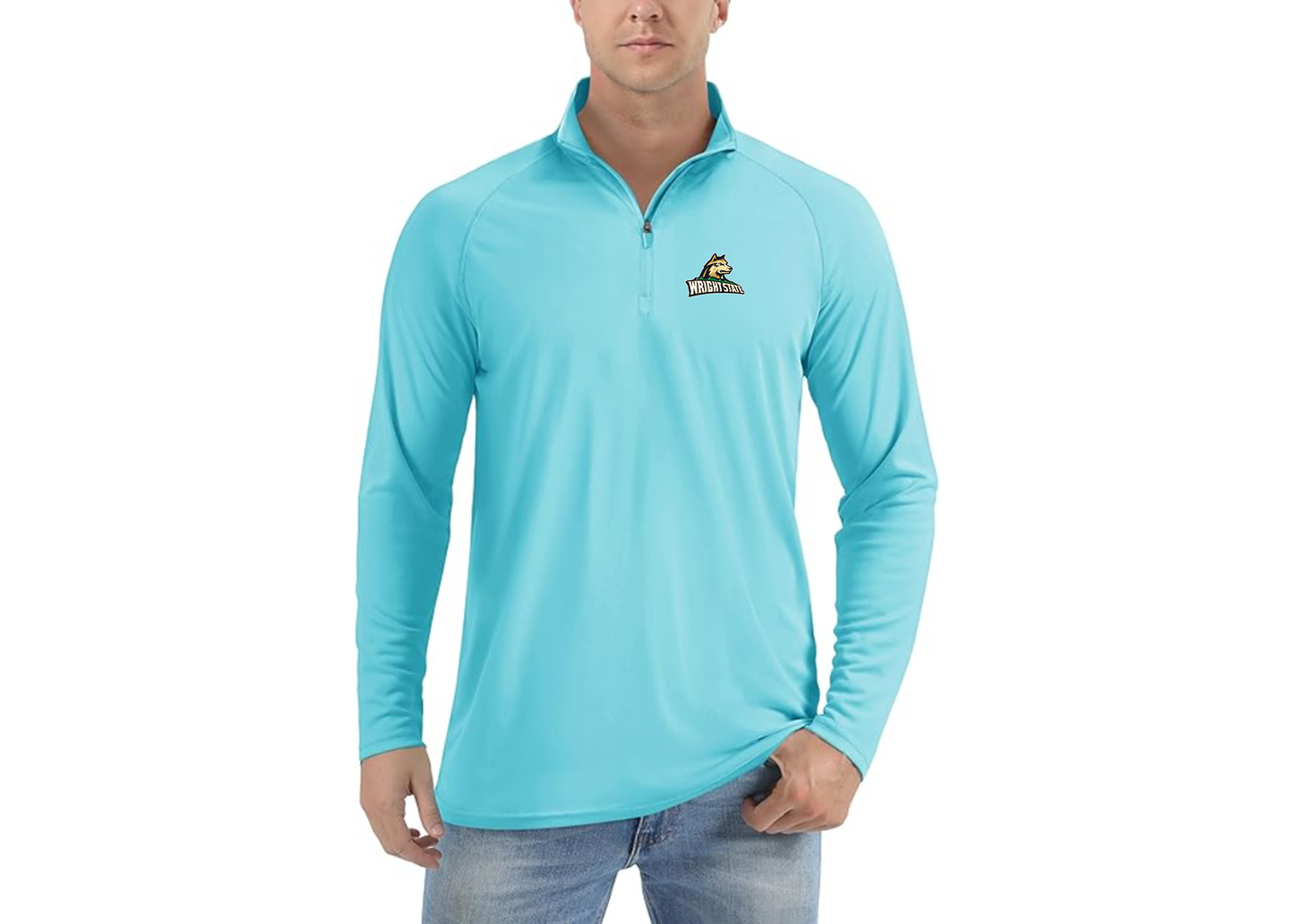 Men's Wright State Raiders Lightweight Quarter-Zip Athletic Shirt Long Sleeve Performance Wear