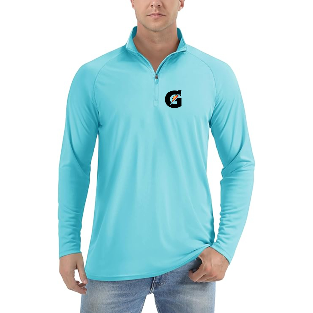 Men's Gatorade Logo Lightweight Quarter-Zip Athletic Shirt Long Sleeve Performance Wear