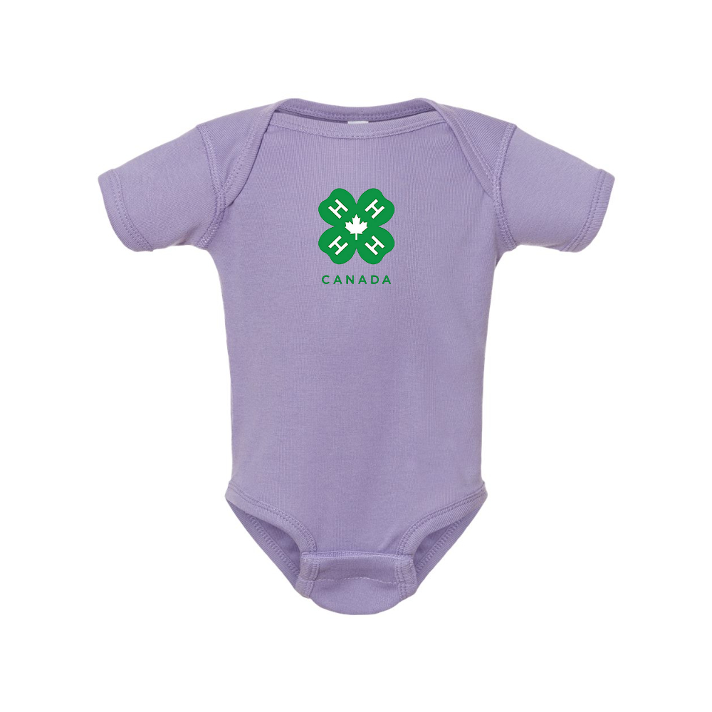 4H Canada Logo  Rabbit Skins Infant Baby Rib Bodysuit