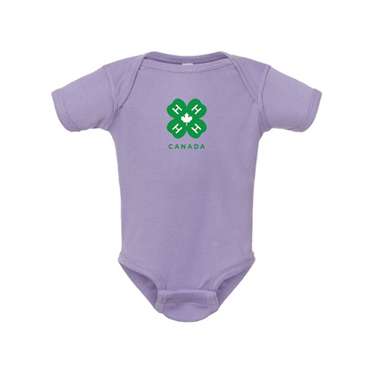 4H Canada Logo  Rabbit Skins Infant Baby Rib Bodysuit