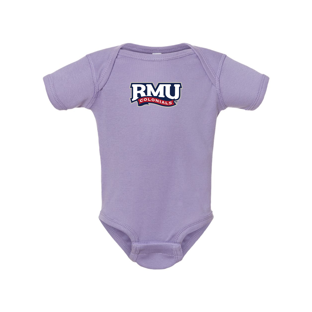Robert Morris Colonials Logo  Rabbit Skins Infant Baby Rib Bodysuit