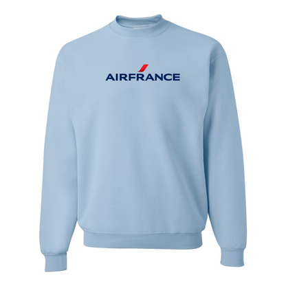 Men's Air France Logo JERZEES NuBlend Crewneck Sweatshirt