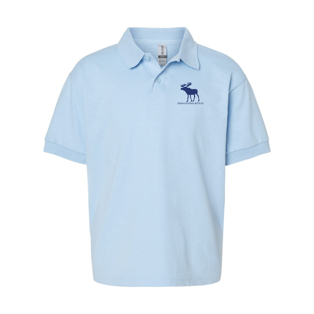 Youth Abercrombie & Fitch Moose Logo Gildan Dry Blend Jersey Polo