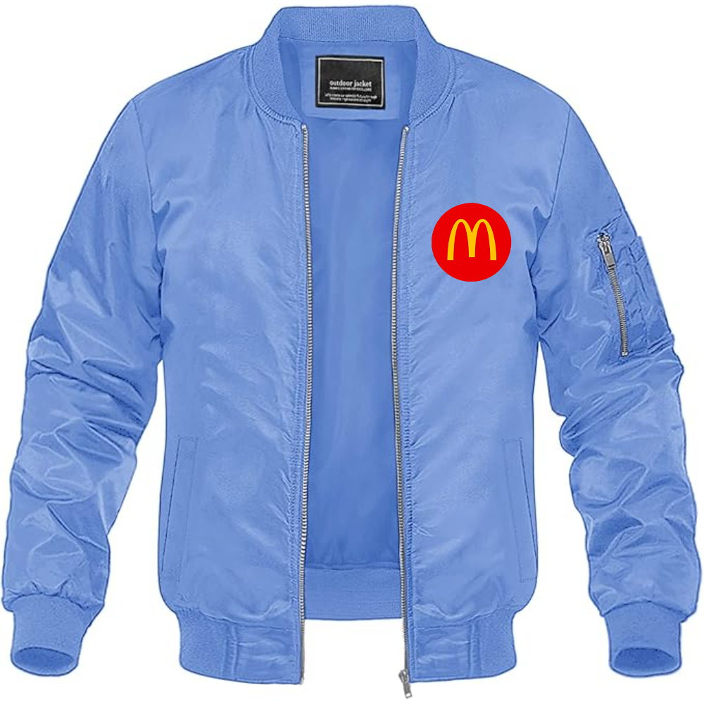 Men's McDonalds  Logo Lightweight Bomber Jacket Windbreaker Softshell Varsity Jacket Coat