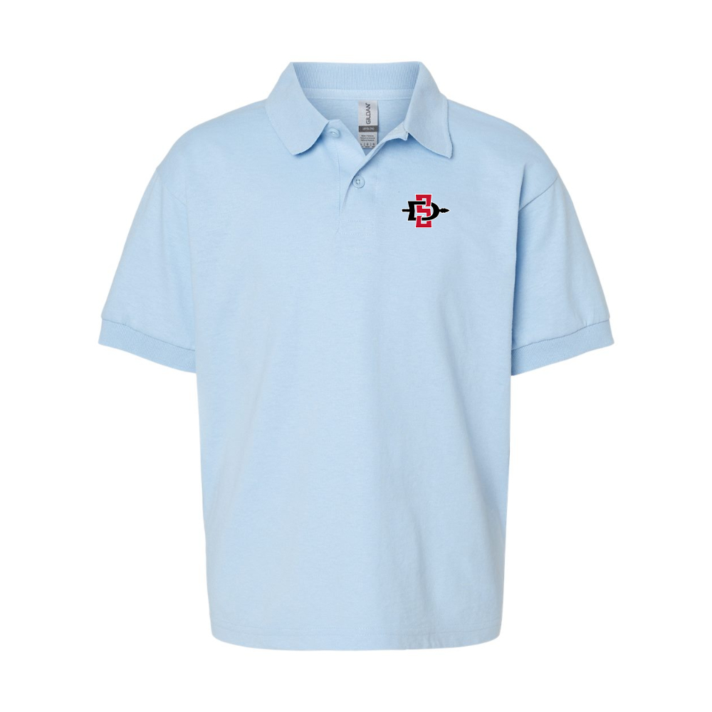 Youth San Diego State Aztecs Logo Gildan Dry Blend Jersey Polo
