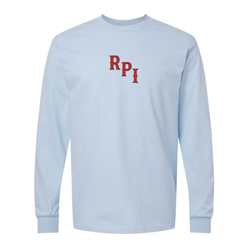 Men's RPI Engineers Logo Gildan Heavy Cotton Long Sleeve T-Shirt