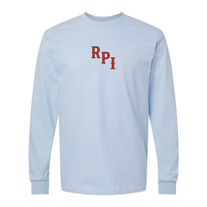 Men's RPI Engineers Logo Gildan Heavy Cotton Long Sleeve T-Shirt