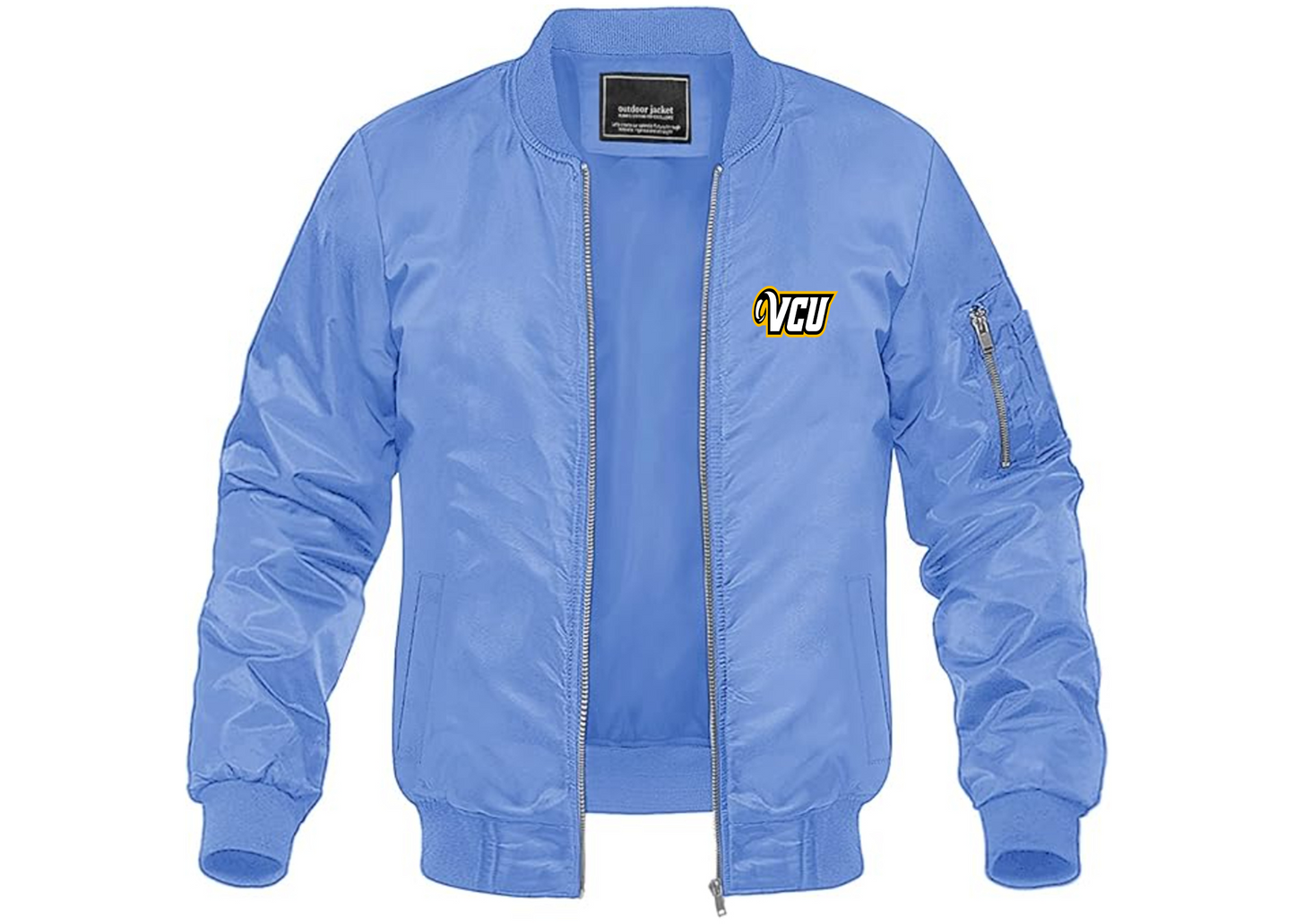 Men's Virginia Commonwealth Rams Lightweight Bomber Jacket Windbreaker Softshell Varsity Jacket Coat