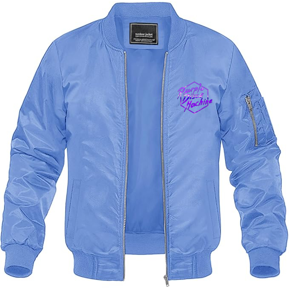 Men's Purple Disco Machine Lightweight Bomber Jacket Windbreaker Softshell Varsity Jacket Coat