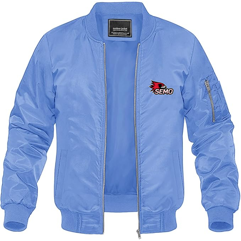 Men's SEMO Redhawks Logo Lightweight Bomber Jacket Windbreaker Softshell Varsity Jacket Coat