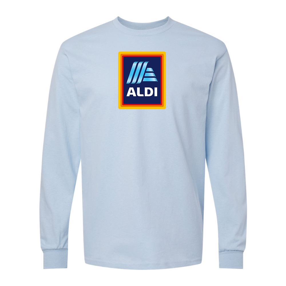 Men's Aldi Logo Gildan Heavy Cotton Long Sleeve T-Shirt