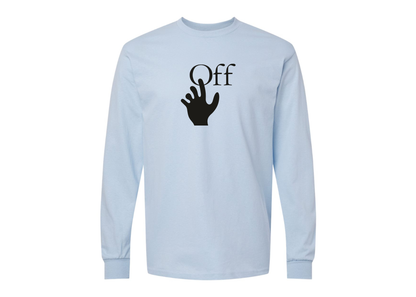 Men's Off-White Hand Gildan Heavy Cotton Long Sleeve T-Shirt