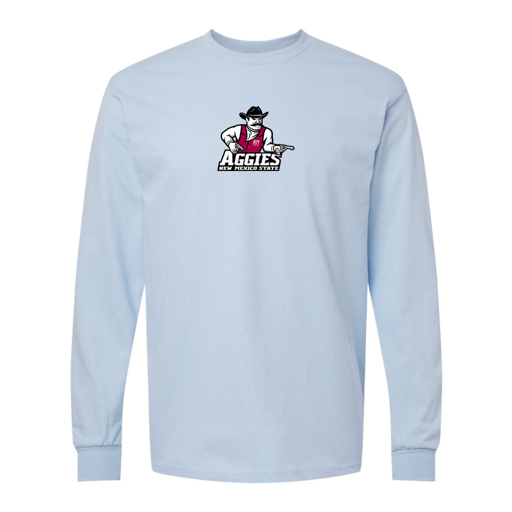 Men's Aggies New Mexico State Logo Gildan Heavy Cotton Long Sleeve T-Shirt