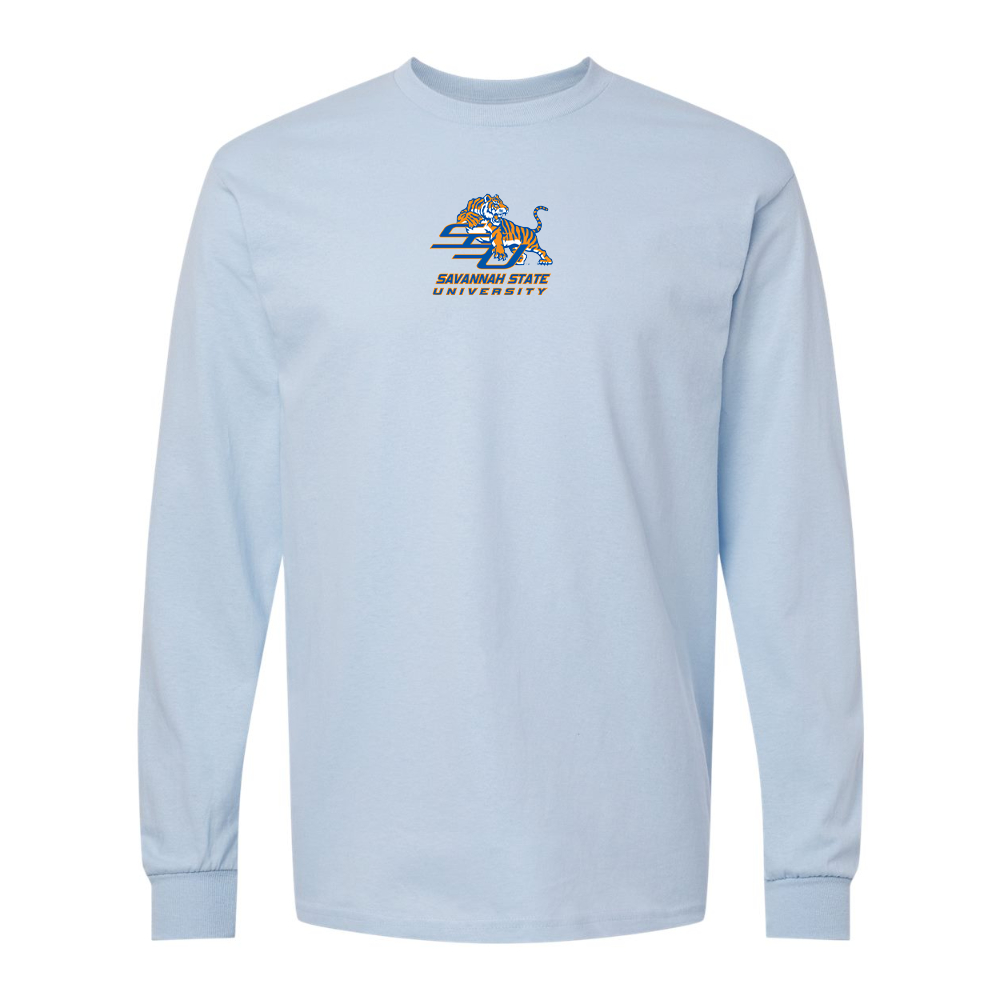 Men's Savannah State Tigers Logo Gildan Heavy Cotton Long Sleeve T-Shirt