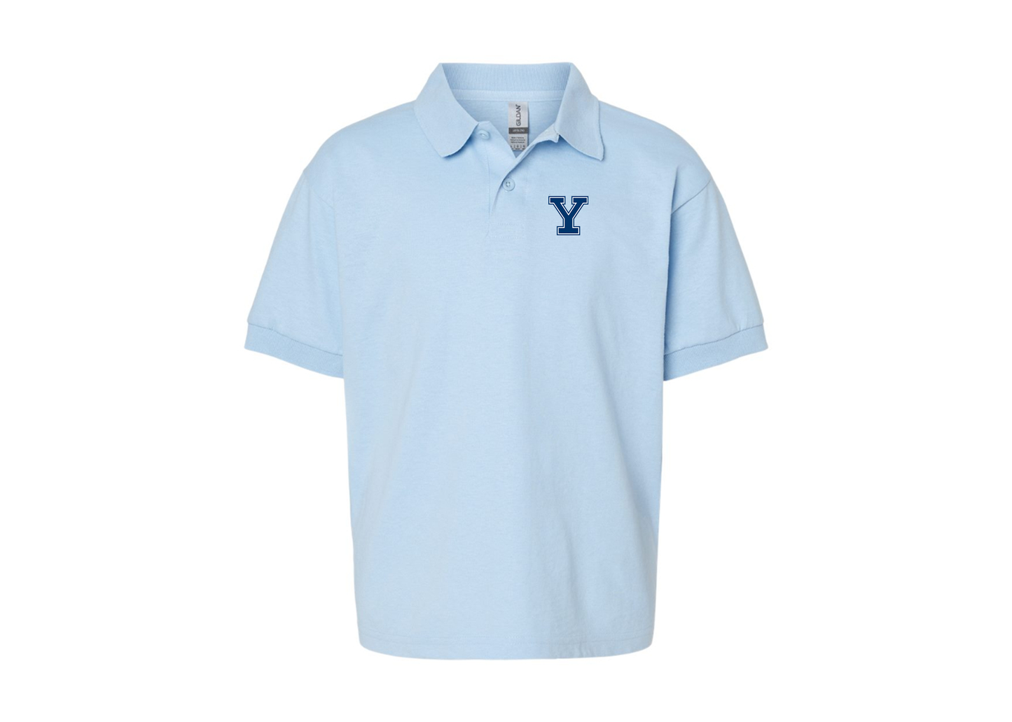 Youth Yale Bulldogs Gildan Dry Blend Jersey Polo