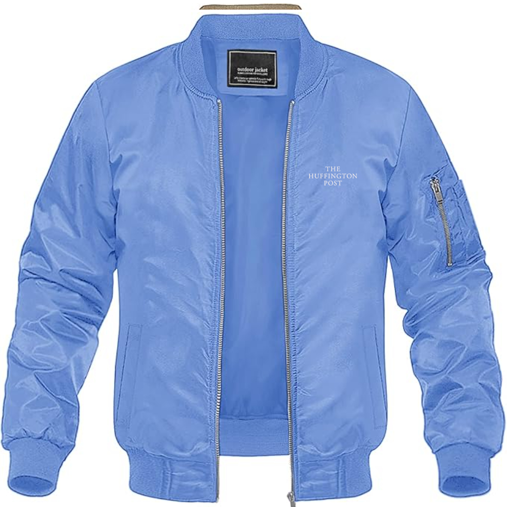 Men's The Huffington Post Logo Lightweight Bomber Jacket Windbreaker Softshell Varsity Jacket Coat