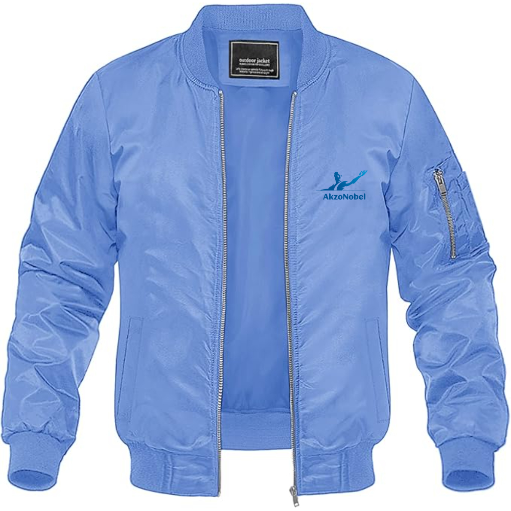 Men's AkzoNobel Logo Lightweight Bomber Jacket Windbreaker Softshell Varsity Jacket Coat