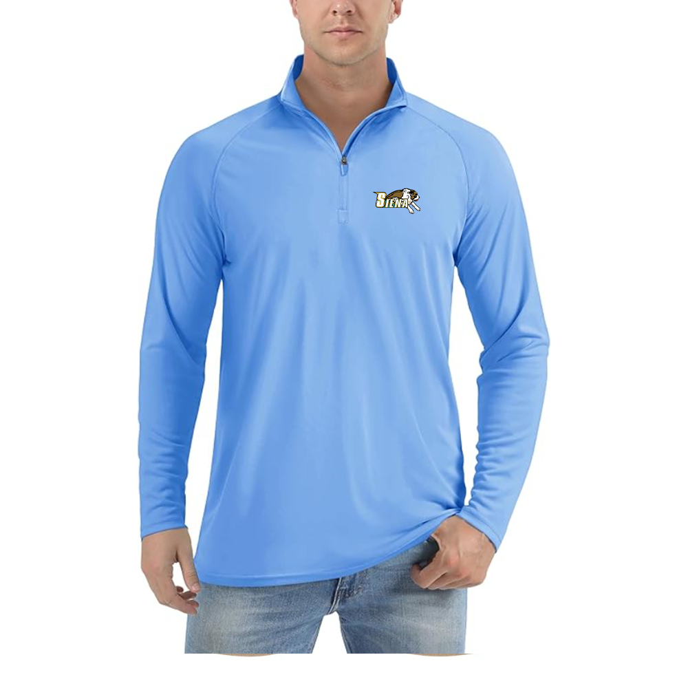 Men's Siena Saints Logo  Lightweight Quarter-Zip Athletic Shirt Long Sleeve Performance Wear