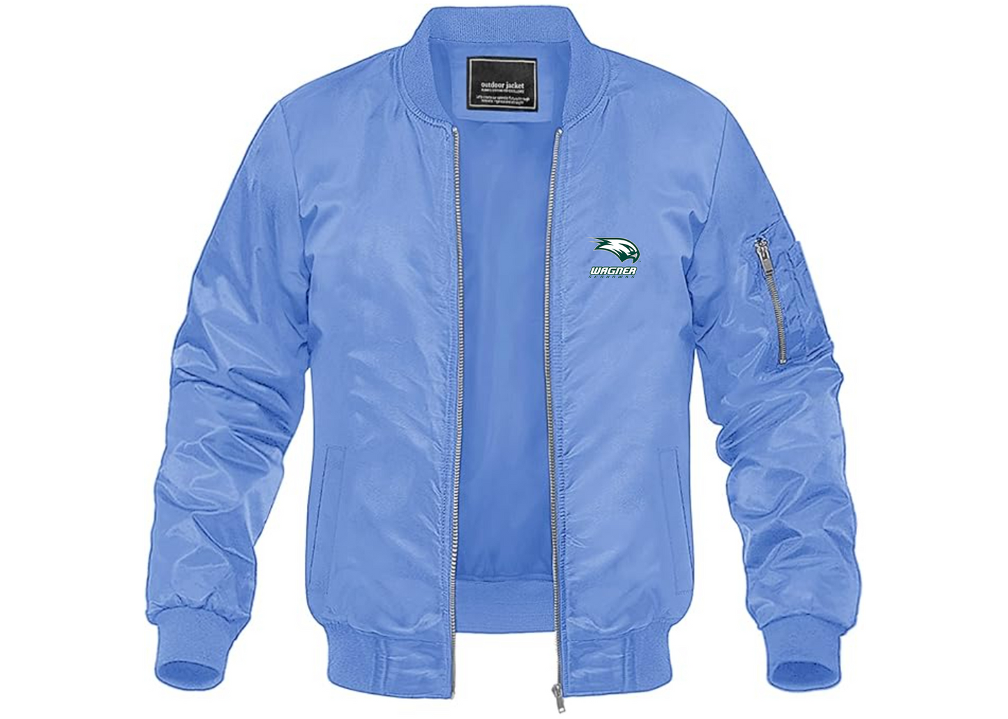 Men's Wagner Seahawks Lightweight Bomber Jacket Windbreaker Softshell Varsity Jacket Coat