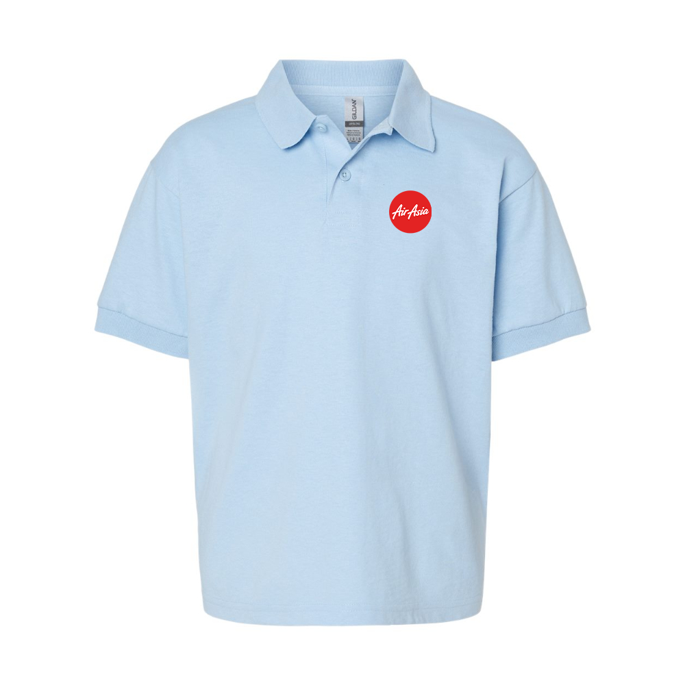 Youth Air Asia Logo Gildan Dry Blend Jersey Polo