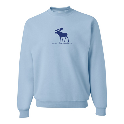 Men's Abercrombie & Fitch Moose Logo  JERZEES NuBlend Crewneck Sweatshirt