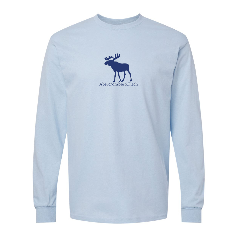 Men's Abercrombie & Fitch Moose Logo Gildan Heavy Cotton Long Sleeve T-Shirt