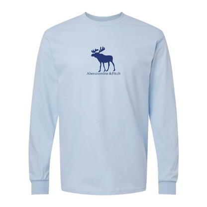 Men's Abercrombie & Fitch Moose Logo Gildan Heavy Cotton Long Sleeve T-Shirt