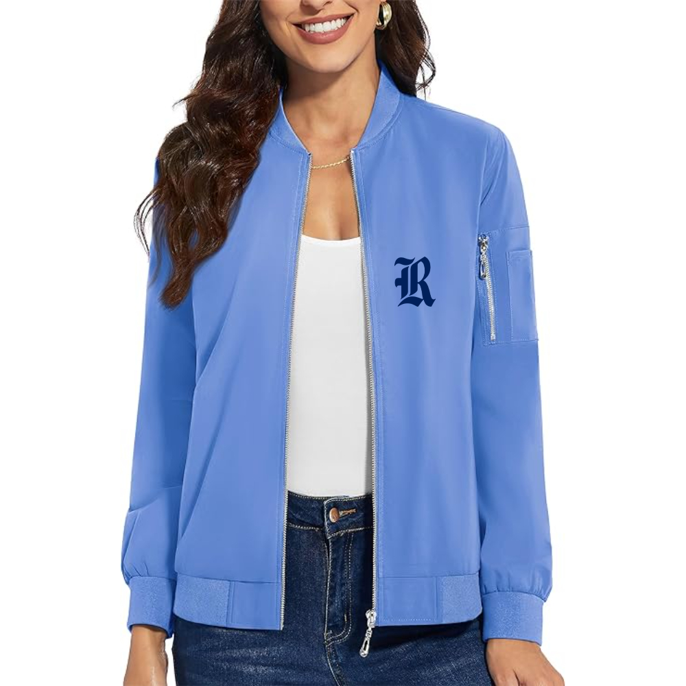 Women's Rice Owls Logo  Premium Bomber Jacket with Polished Detailing and Functional Sleeve Pocket Modern Luxury Outerwear
