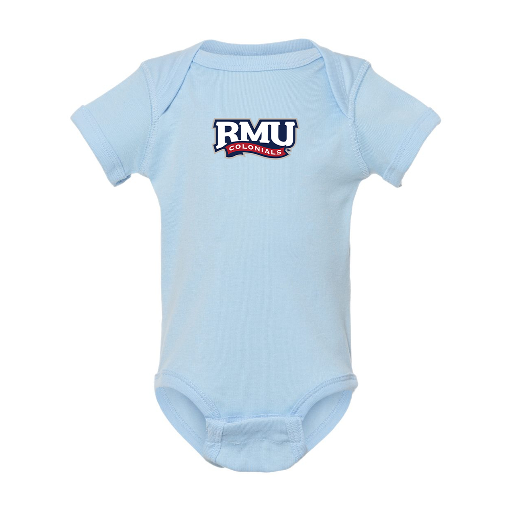 Robert Morris Colonials Logo  Rabbit Skins Infant Baby Rib Bodysuit