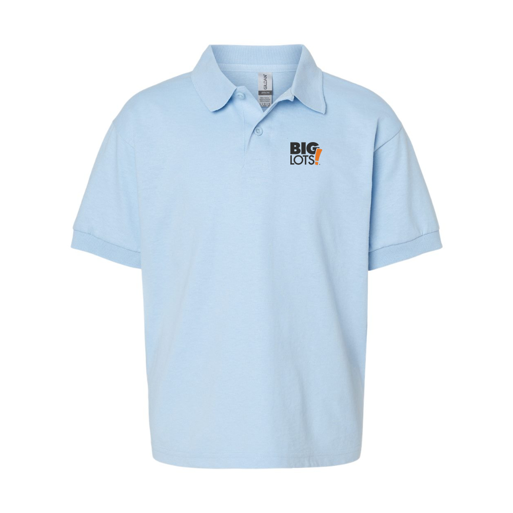 Youth Big Lots Logo Gildan Dry Blend Jersey Polo