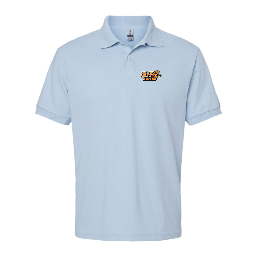 Men's RIT Tigers Logo Gildan Dry Blend Jersey Polo