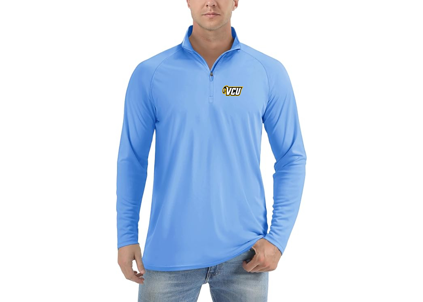 Men's Virginia Commonwealth Rams Lightweight Quarter-Zip Athletic Shirt Long Sleeve Performance Wear