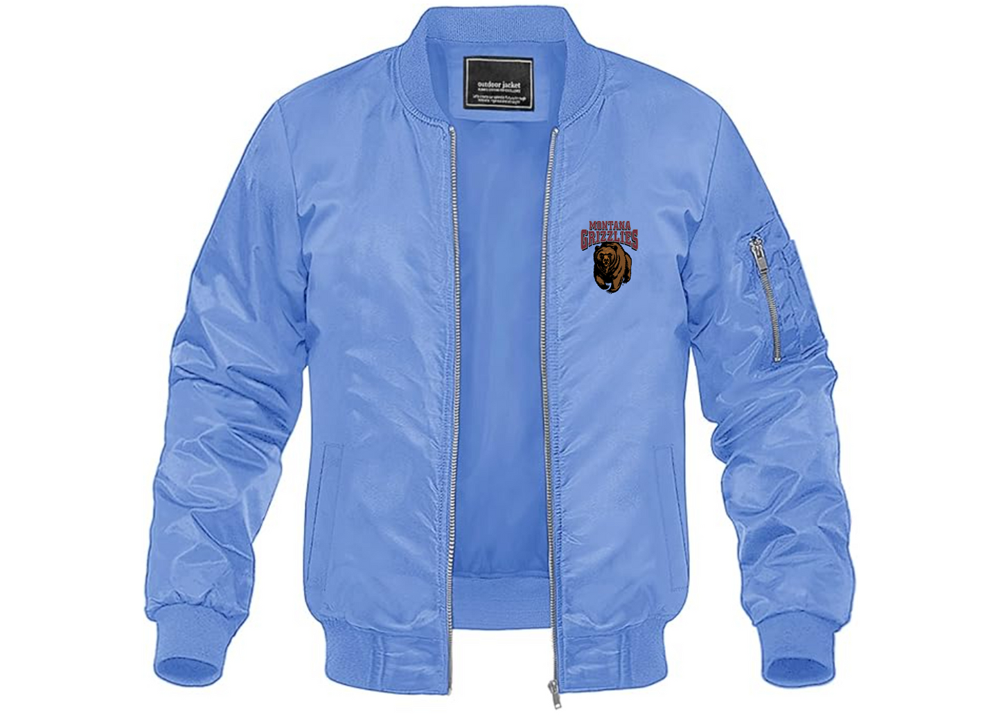 Men's Montana Grizzliesl Lightweight Bomber Jacket Windbreaker Softshell Varsity Jacket Coat