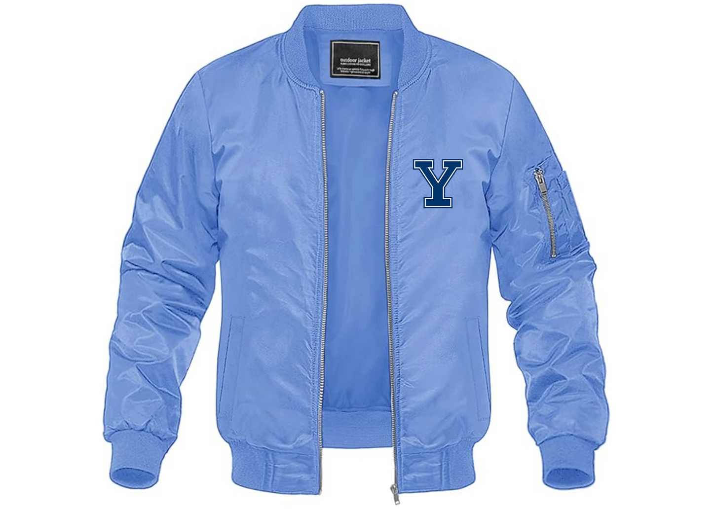 Men's Yale Bulldogs Lightweight Bomber Jacket Windbreaker Softshell Varsity Jacket Coat
