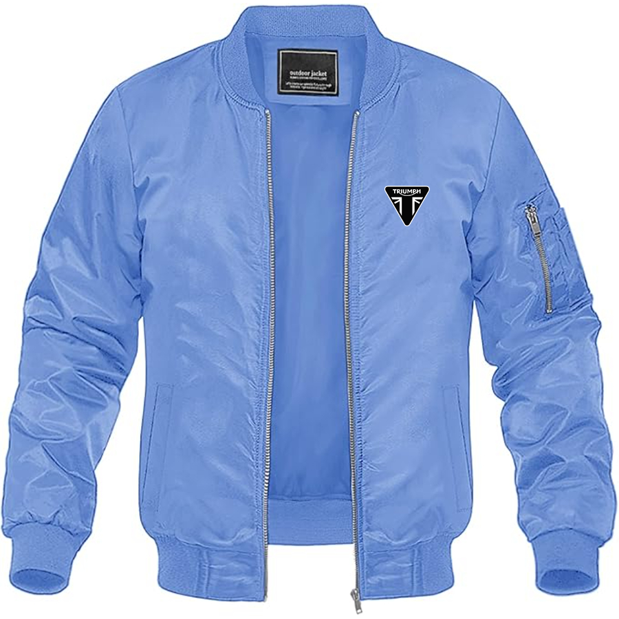 Men's Triumph Logo Lightweight Bomber Jacket Windbreaker Softshell Varsity Jacket Coat